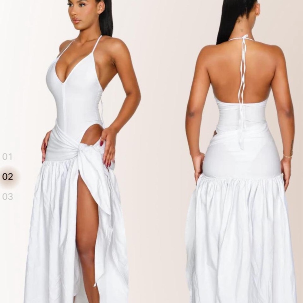 Coucou White halter dress